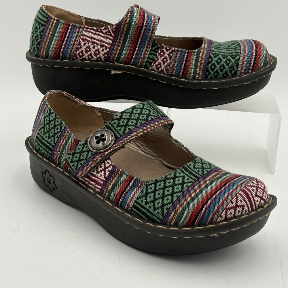 Ingarö Jane Mary Jane Shoes‎ Women's 8M Multicolor Woven Slip Resistant Western